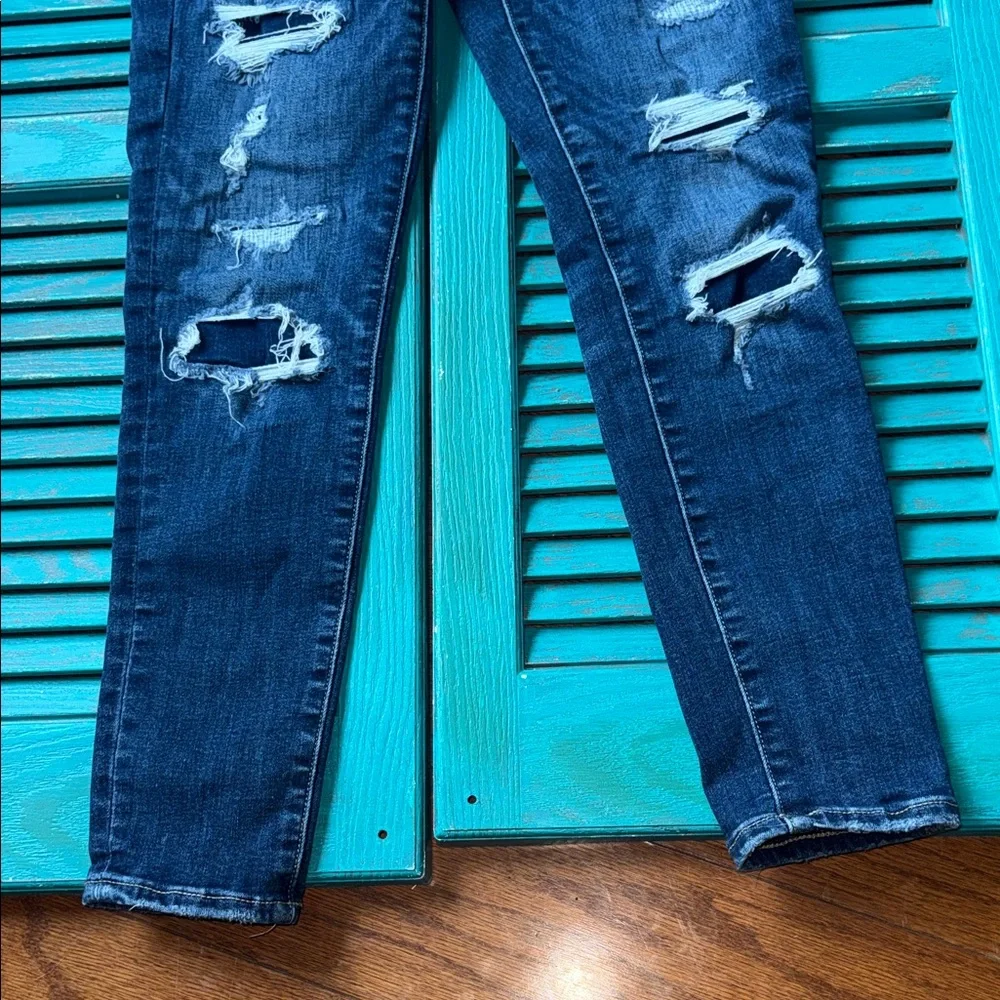 American eagle outfitters size 8 skinny jeans dark wash gently used - Picture 6 of 9